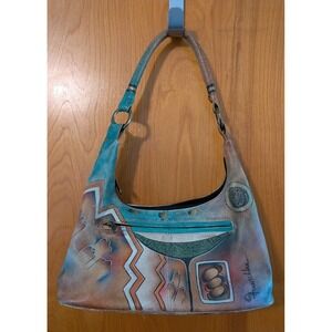 Anuschka Multicolor Genuine Leather Hand Painted Purse Handbag Women's